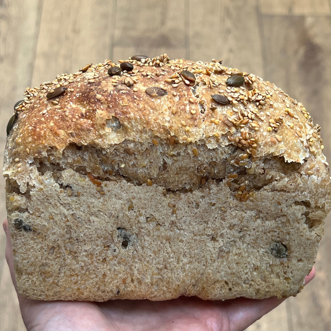 Wild and Seedy Sourdough Tin Loaf